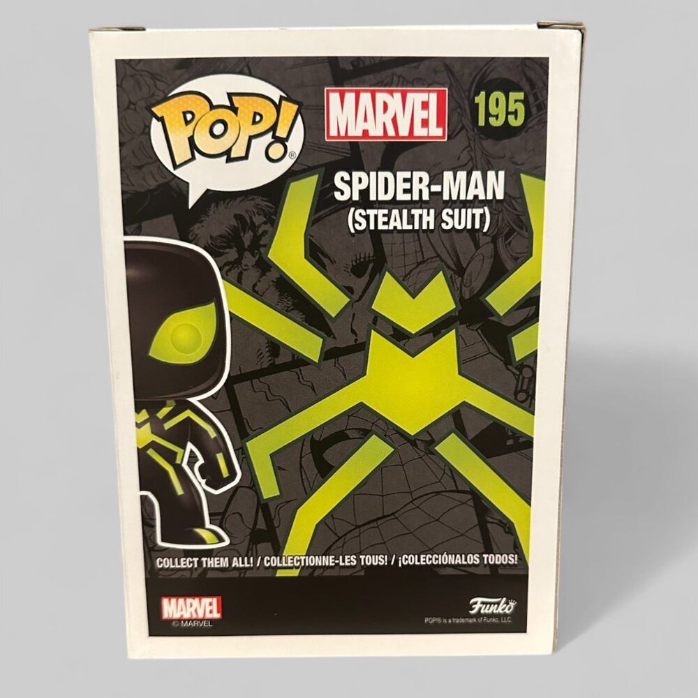 Funko POP! Marvel Spider-Man in Stealth Suit Exclusive Figure #195! - Picture 5 of 9